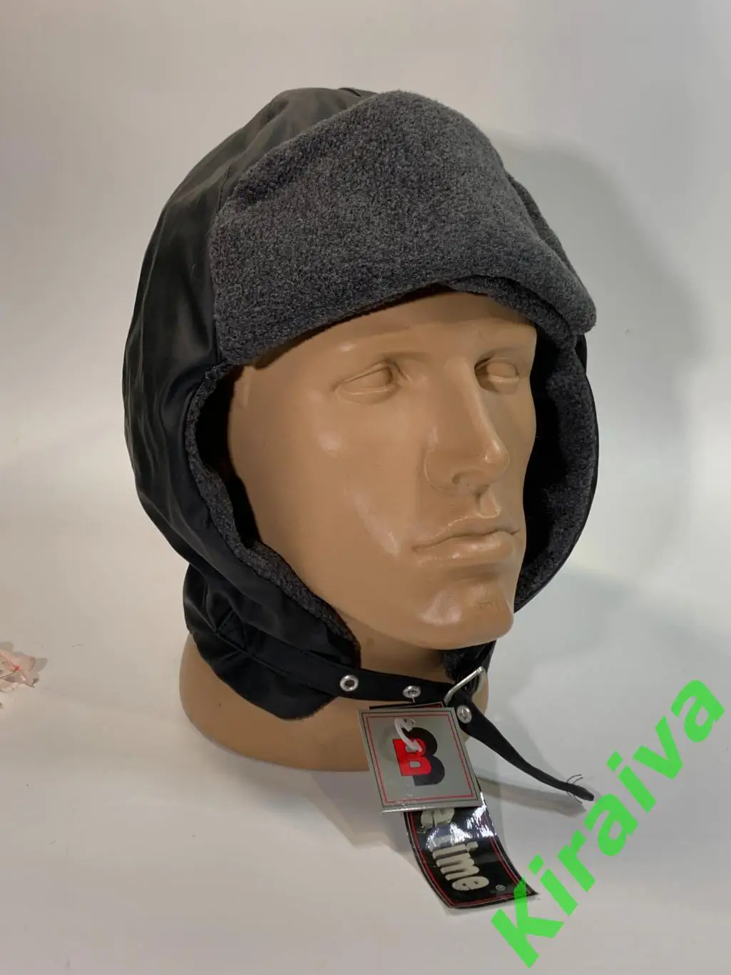 Шапка ушанка плащевка, флис, темно серая L/XL 55 - 60 см Н1680 защита шеи, ушей, 3