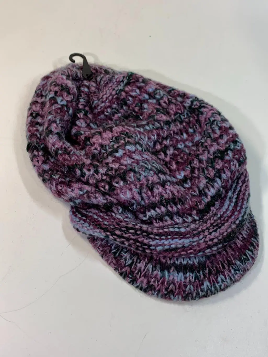 Женская вязаная шапка-берет с козырьком XXS (45-50 см, акрил) Н1681Стильная и 6