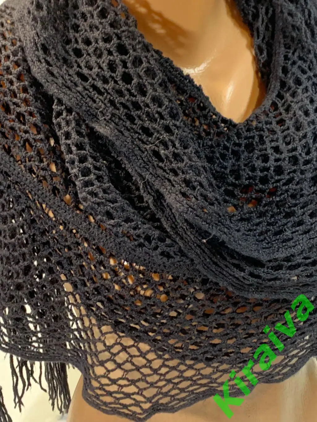 Женский ажурный теплый длинный шарф (55?120 см) Н1683Элегантный женский ажурны 1