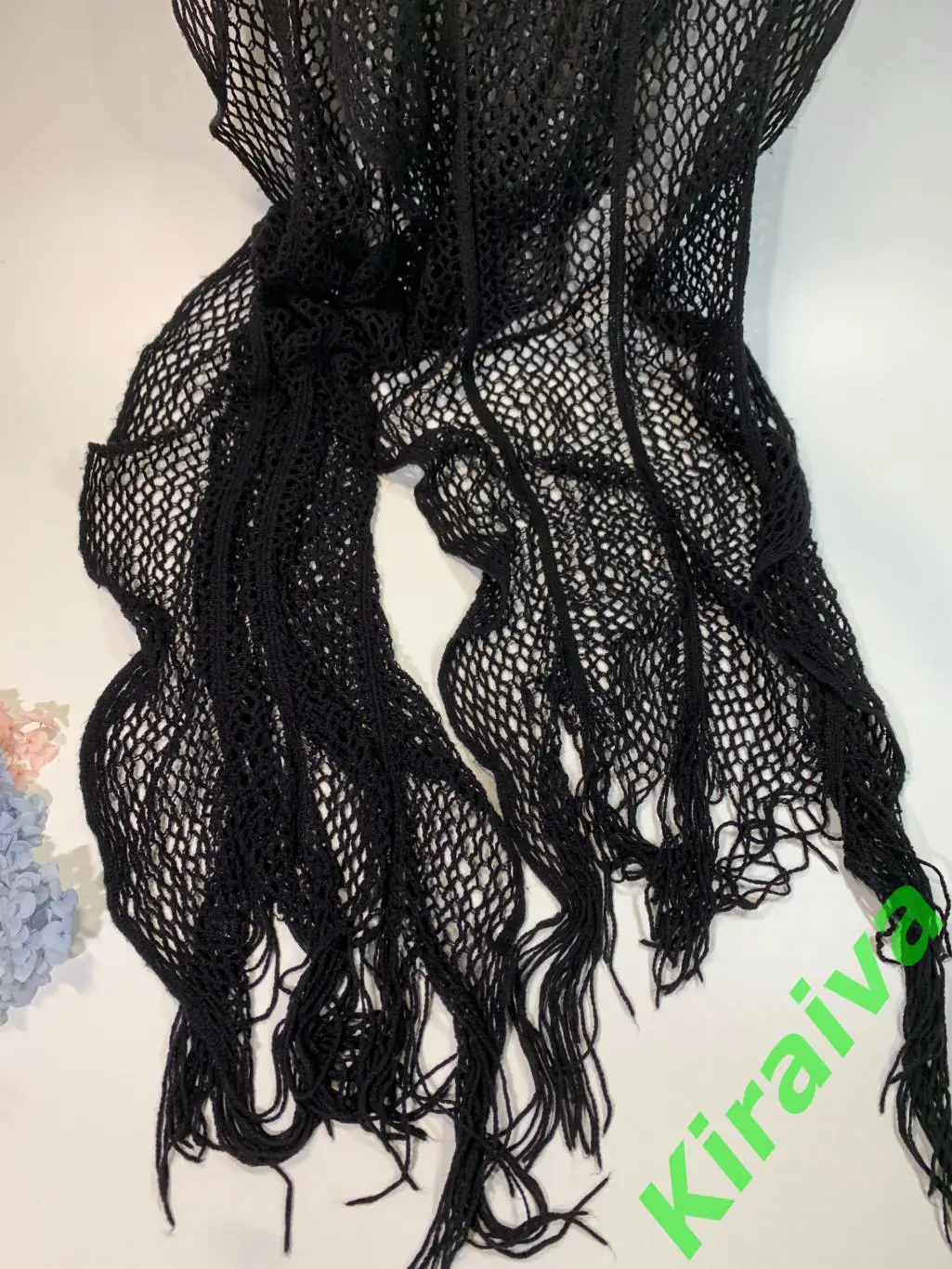 Женский ажурный теплый длинный шарф (55?120 см) Н1683Элегантный женский ажурны 4