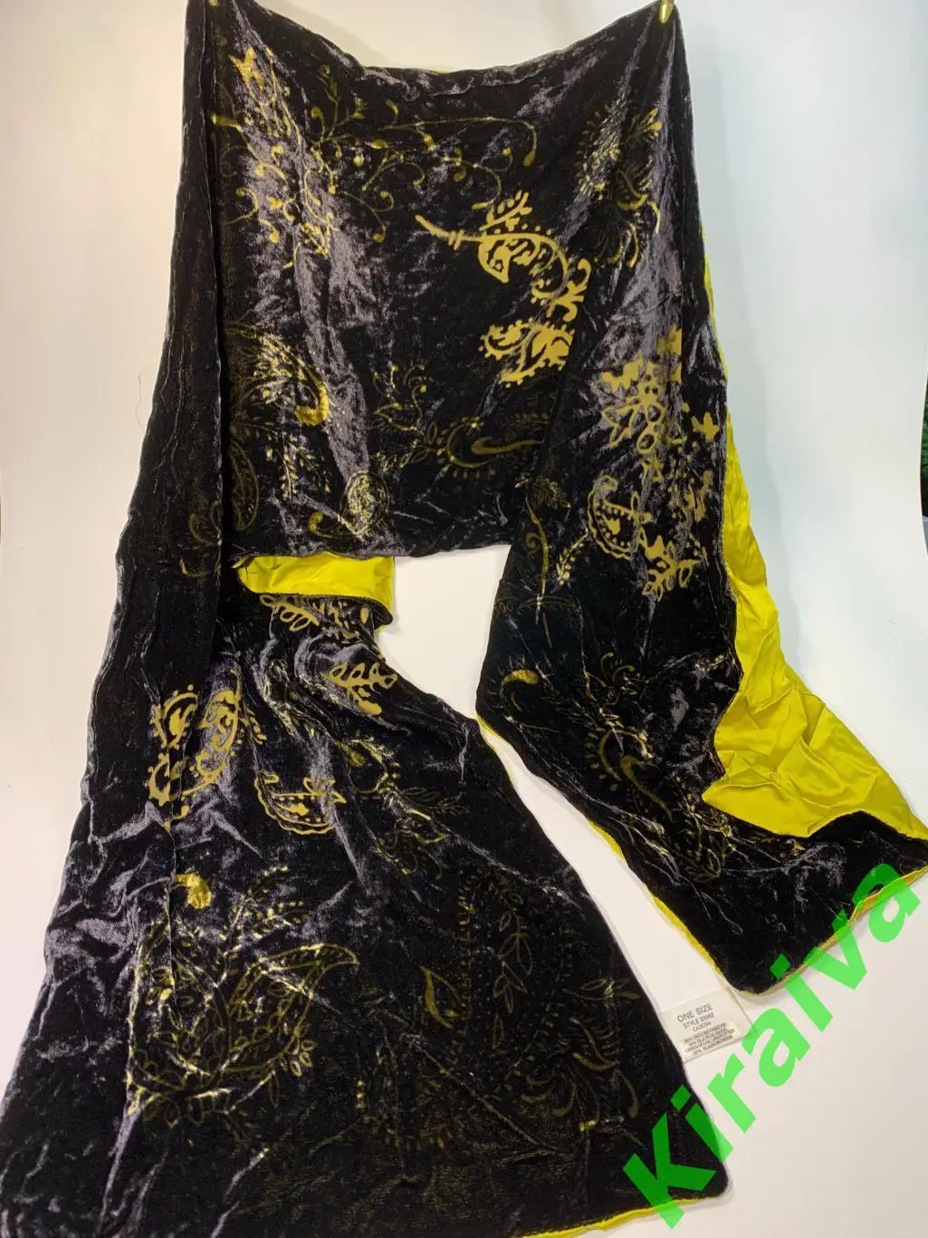 Женский бархатный шарф с узорами, двухсторонний бархат/шелк 34?155 Н1686 1