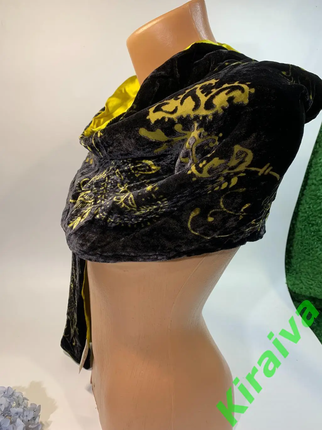 Женский бархатный шарф с узорами, двухсторонний бархат/шелк 34?155 Н1686 3