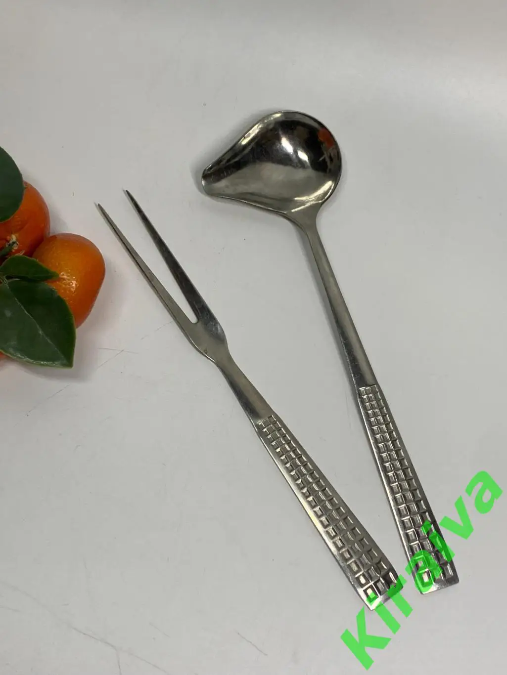 Набор столовых приборов из нержавеющей стали 2 шт. СССР вилка двурогая и ложка д