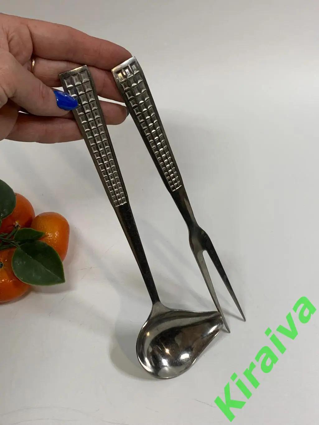 Набор столовых приборов из нержавеющей стали 2 шт. СССР вилка двурогая и ложка д 2