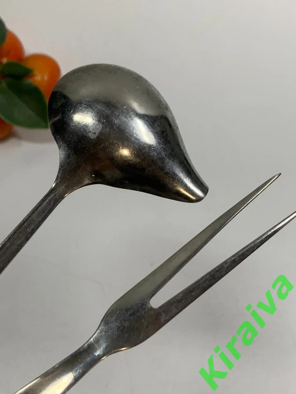 Набор столовых приборов из нержавеющей стали 2 шт. СССР вилка двурогая и ложка д 4