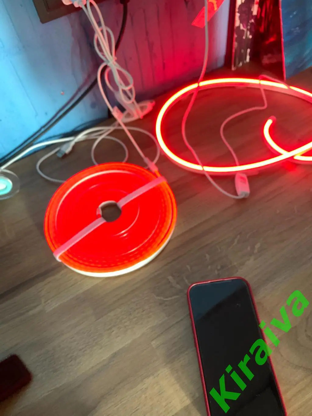 Гибкий неон, светодиодная неоновая лента Neon 5 м (USB) + держатели, Красный Н39 7