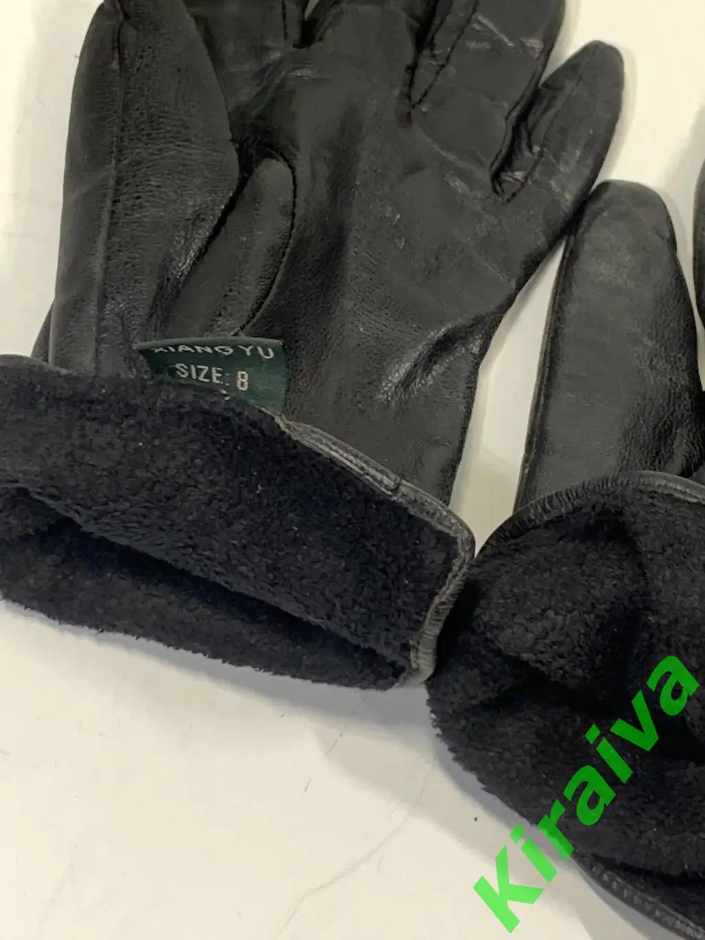 Женские кожаные перчатки Xiang Yu, размер M (8), утепленные черные Н1952 2