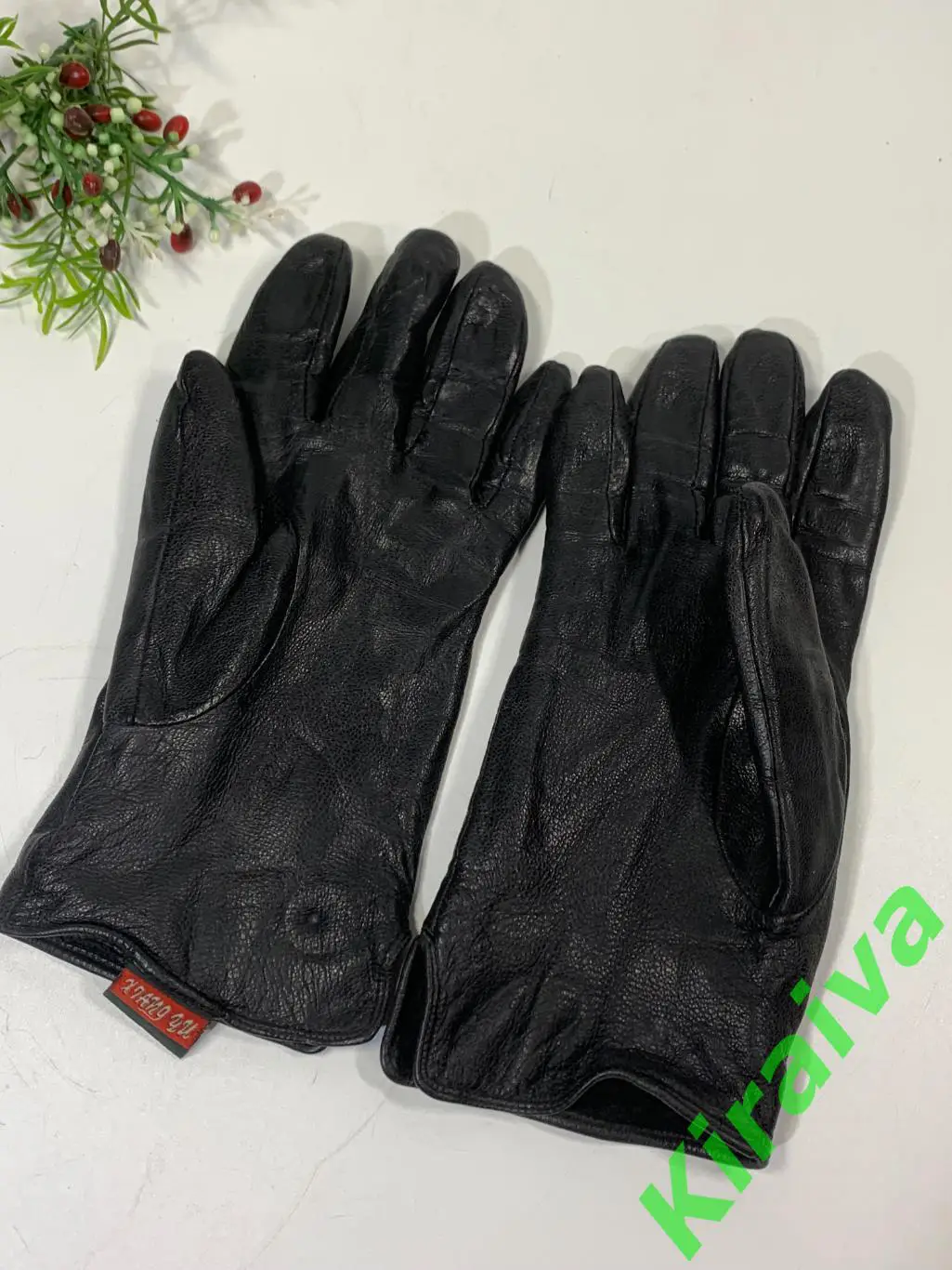 Женские кожаные перчатки Xiang Yu, размер M (8), утепленные черные Н1952 4