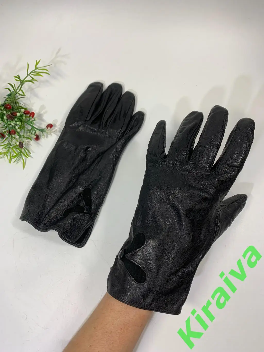 Женские кожаные перчатки Xiang Yu, размер M (8), утепленные черные Н1952