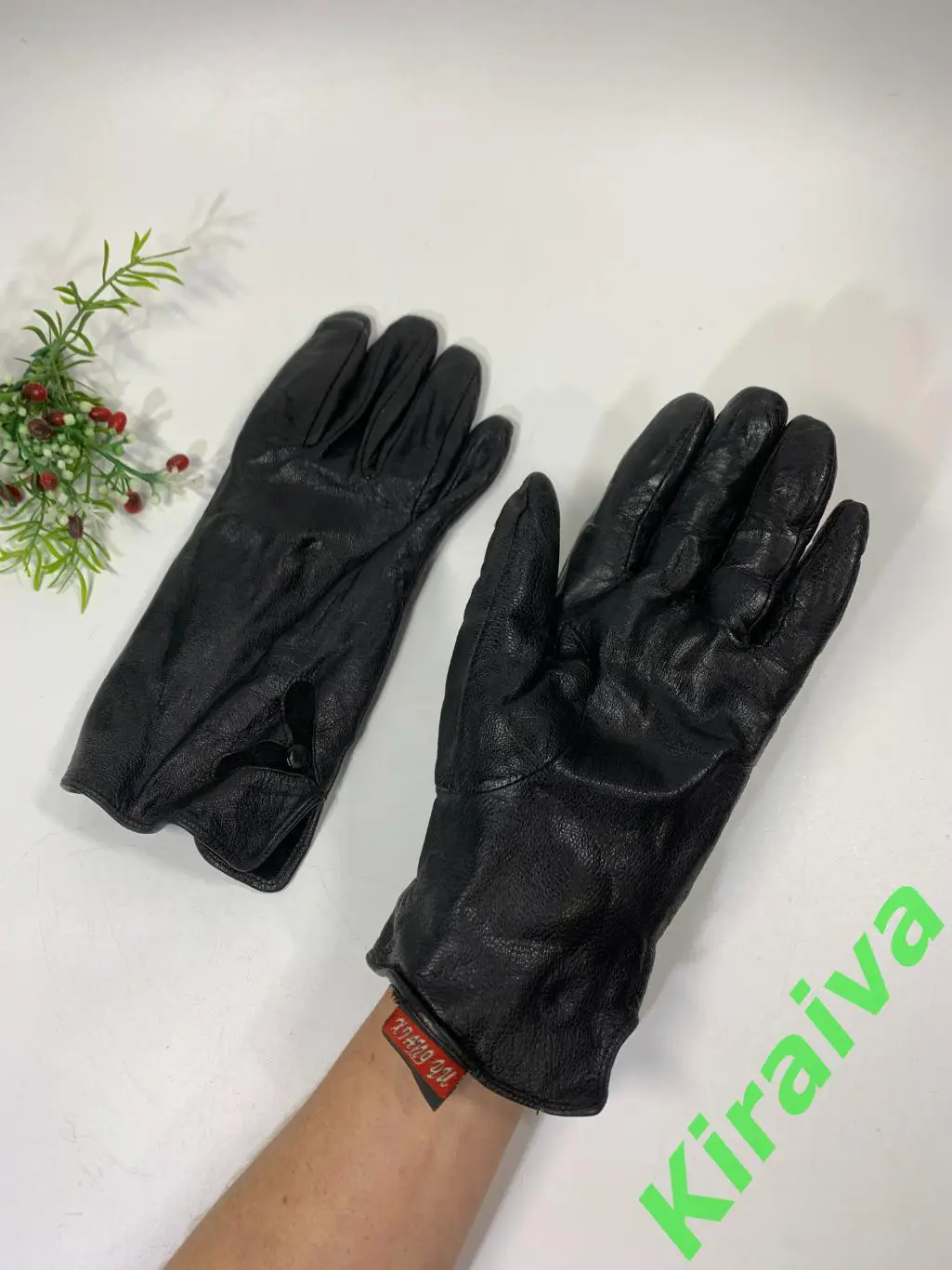 Женские кожаные перчатки Xiang Yu, размер M (8), утепленные черные Н1952 7