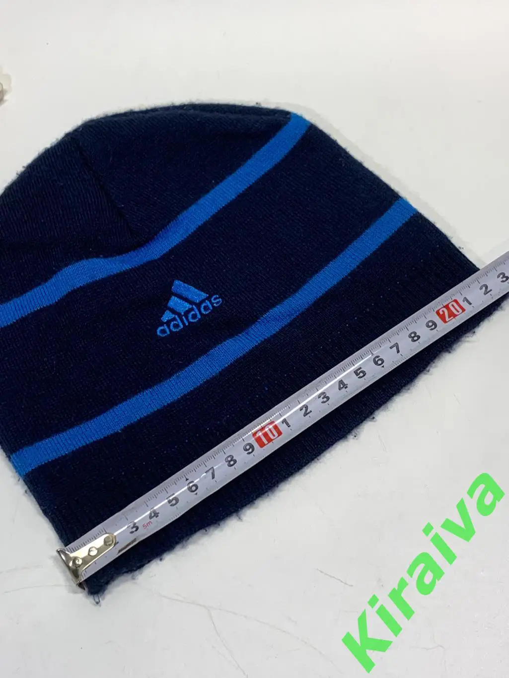 Шапка Adidas темно-синяя акрил мелкая вязка Н1953Стильная и теплая темно-синяя 7