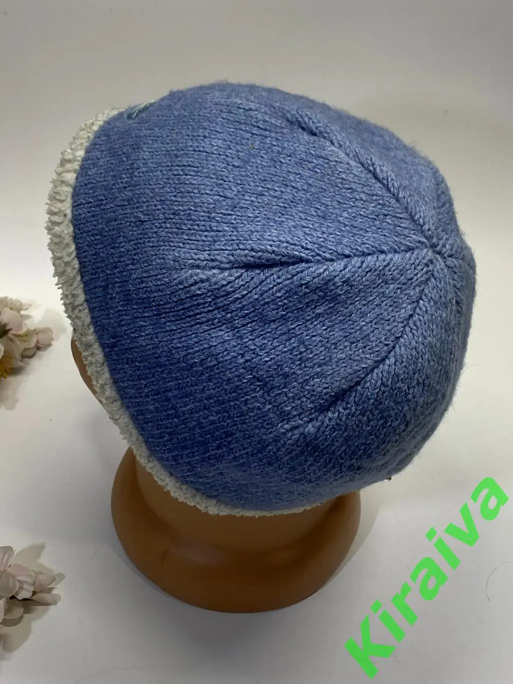 Шапка Adidas темно-синяя акрил мелкая вязка Н1953Стильная и теплая темно-синяя 2