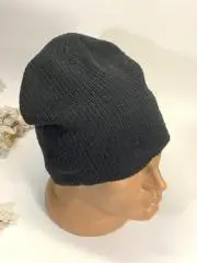 Мужская шапка лопата вязання тонкой ниткой размер 50 Н1801Спортивная и теплая