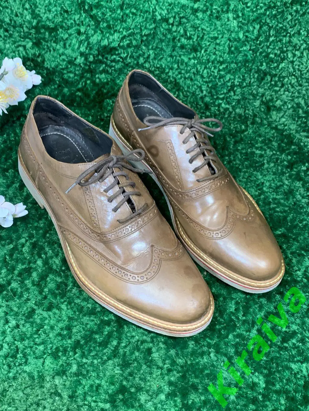 Туфли мужские оксфорды Villione светло-коричневые кожаные р. 43, 29 см. Н1808