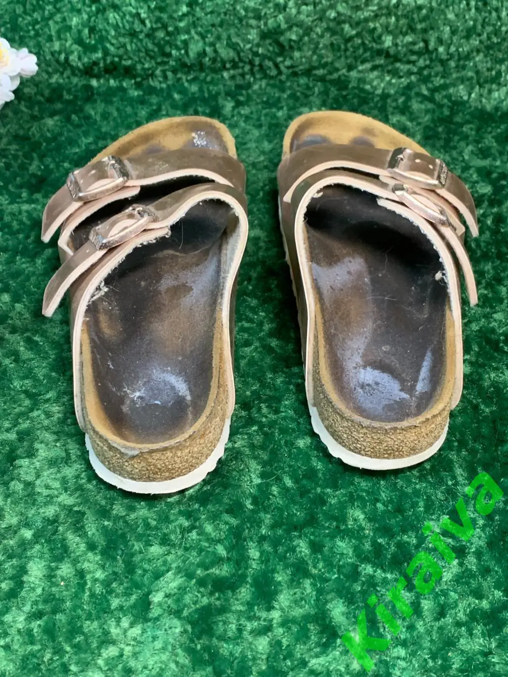 Сланцы birkenstock кожа arizona natural leather metallic copper 38 (24,5) Н1823 3