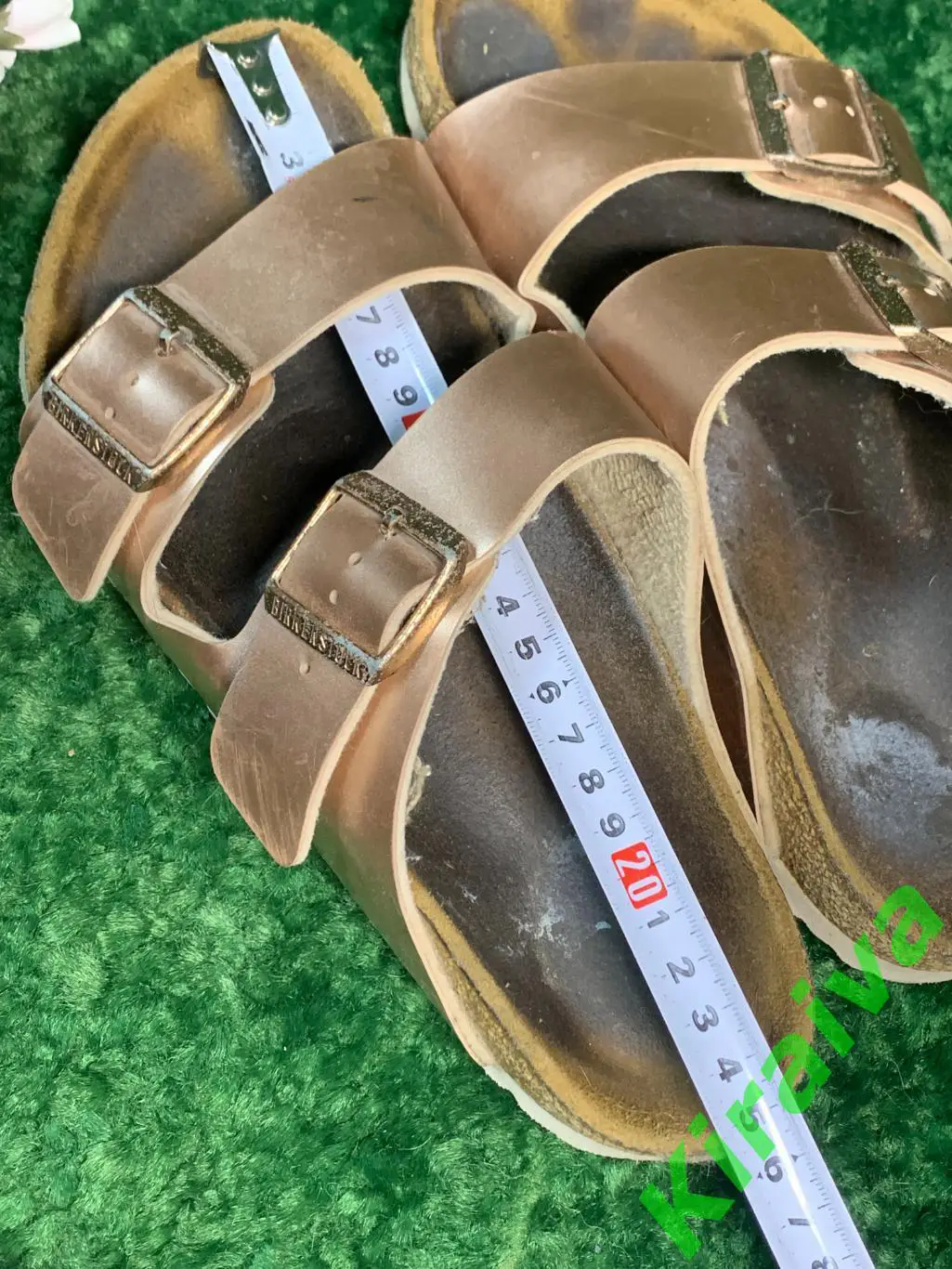 Сланцы birkenstock кожа arizona natural leather metallic copper 38 (24,5) Н1823 5