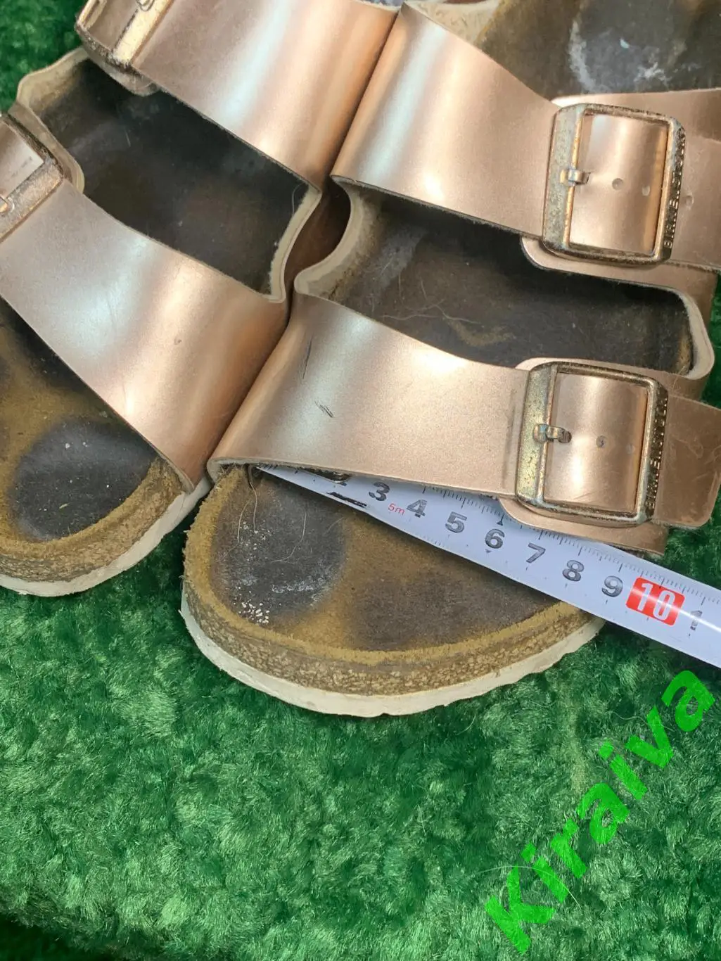 Сланцы birkenstock кожа arizona natural leather metallic copper 38 (24,5) Н1823 6