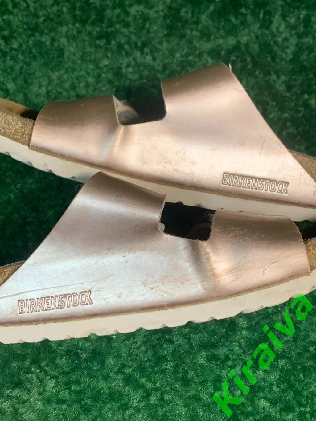 Сланцы birkenstock кожа arizona natural leather metallic copper 38 (24,5) Н1823 7