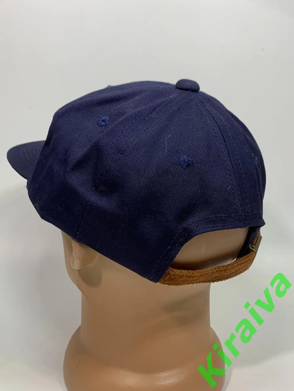 Тёмно-синяя бейсболка с зелёным козырьком – стиль и комфорт Н084Классическая б 1