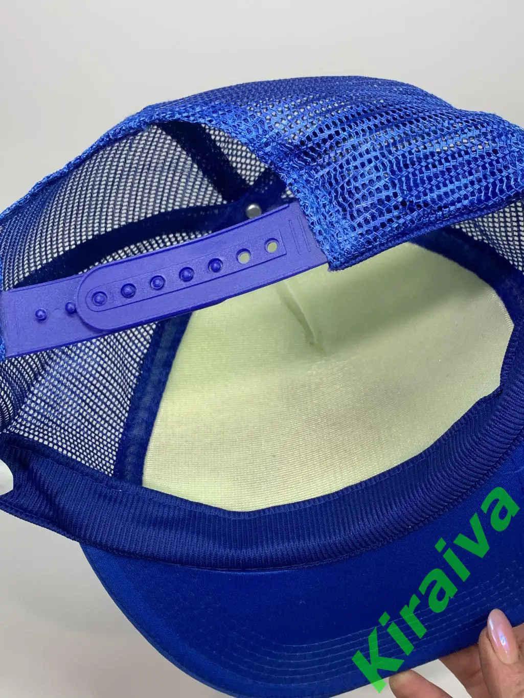 Бейсболка синяя с белым и сеточкой регулировкой на защелке Н084Удобная и стиль 4