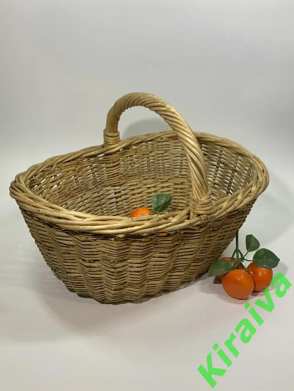 Корзина плетеная овальная ЛодочкаL из лозы 37x28x17 см Н1833Пасхальная кор