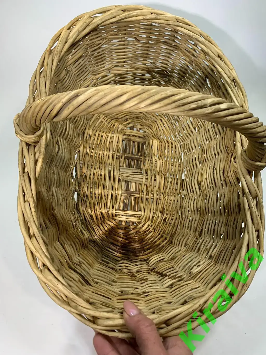 Корзина плетеная овальная ЛодочкаL из лозы 37x28x17 см Н1833Пасхальная кор 3