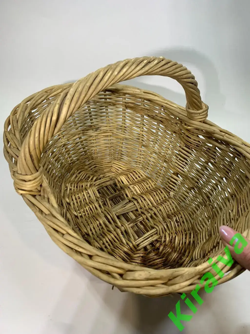 Корзина плетеная овальная ЛодочкаL из лозы 37x28x17 см Н1833Пасхальная кор 4