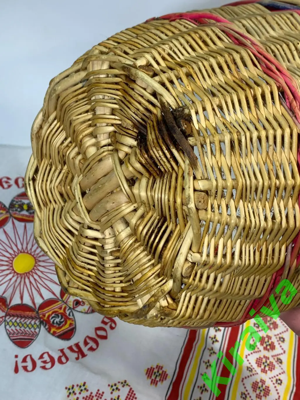 Корзина плетеная круглая маленькая из лозы 22х22x13 см Н1835Плетёная корзина и 3