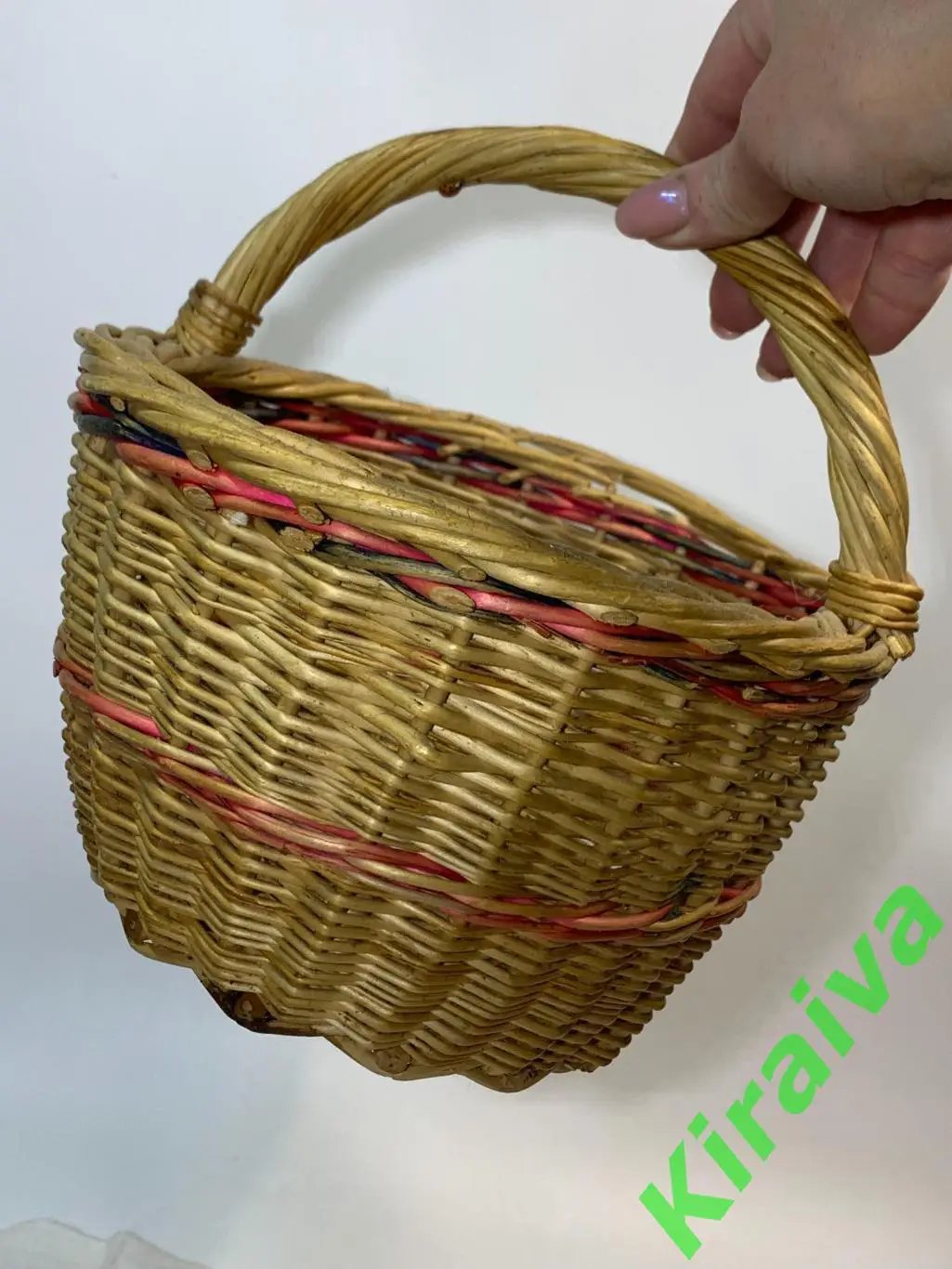 Корзина плетеная круглая маленькая из лозы 22х22x13 см Н1835Плетёная корзина и 4