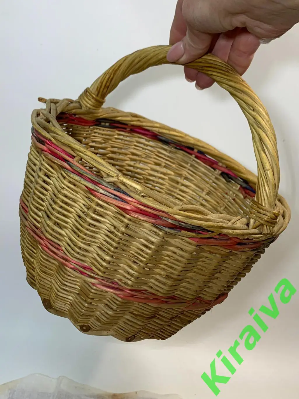 Корзина плетеная круглая маленькая из лозы 22х22x13 см Н1835Плетёная корзина и 5