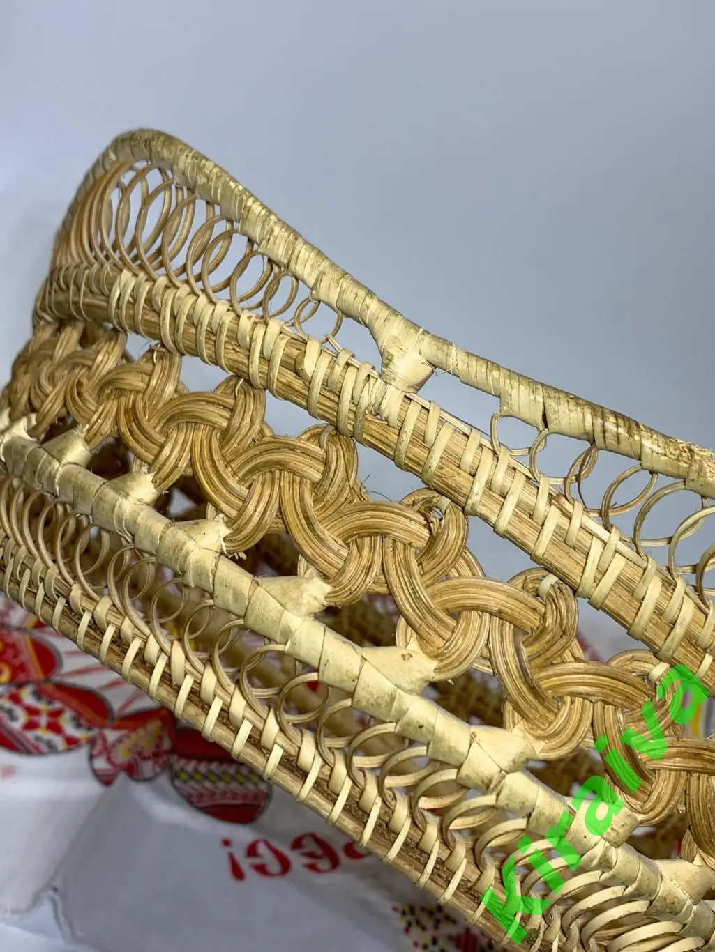 Плетеная сухарница хлебница фруктовница круглая из лозы 24х18 см Н1849 б/уПлет 7