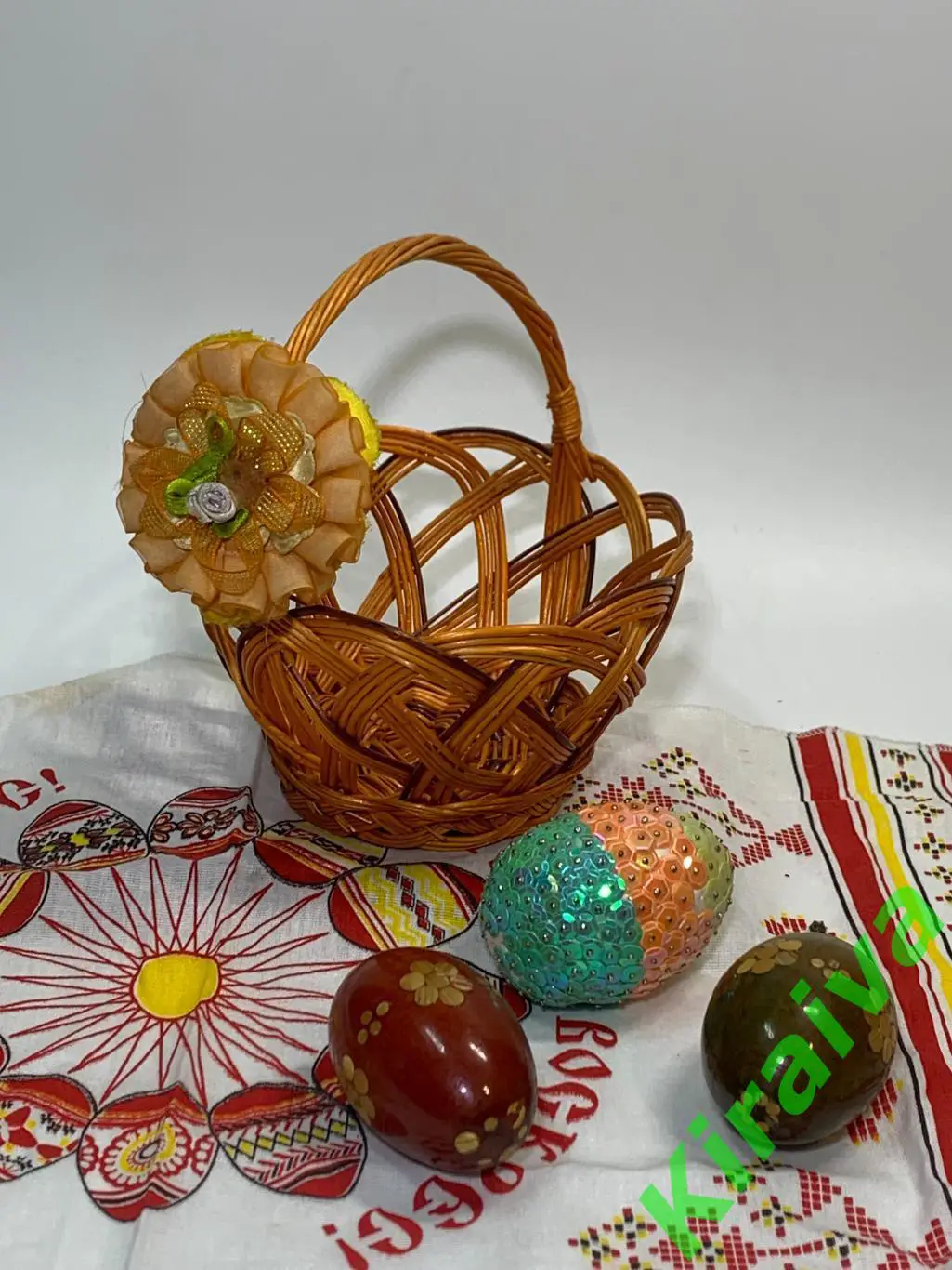 Плетеная корзинка круглая ажурная из лозы маленькая детская 13,5 х15 см Н1857 дл