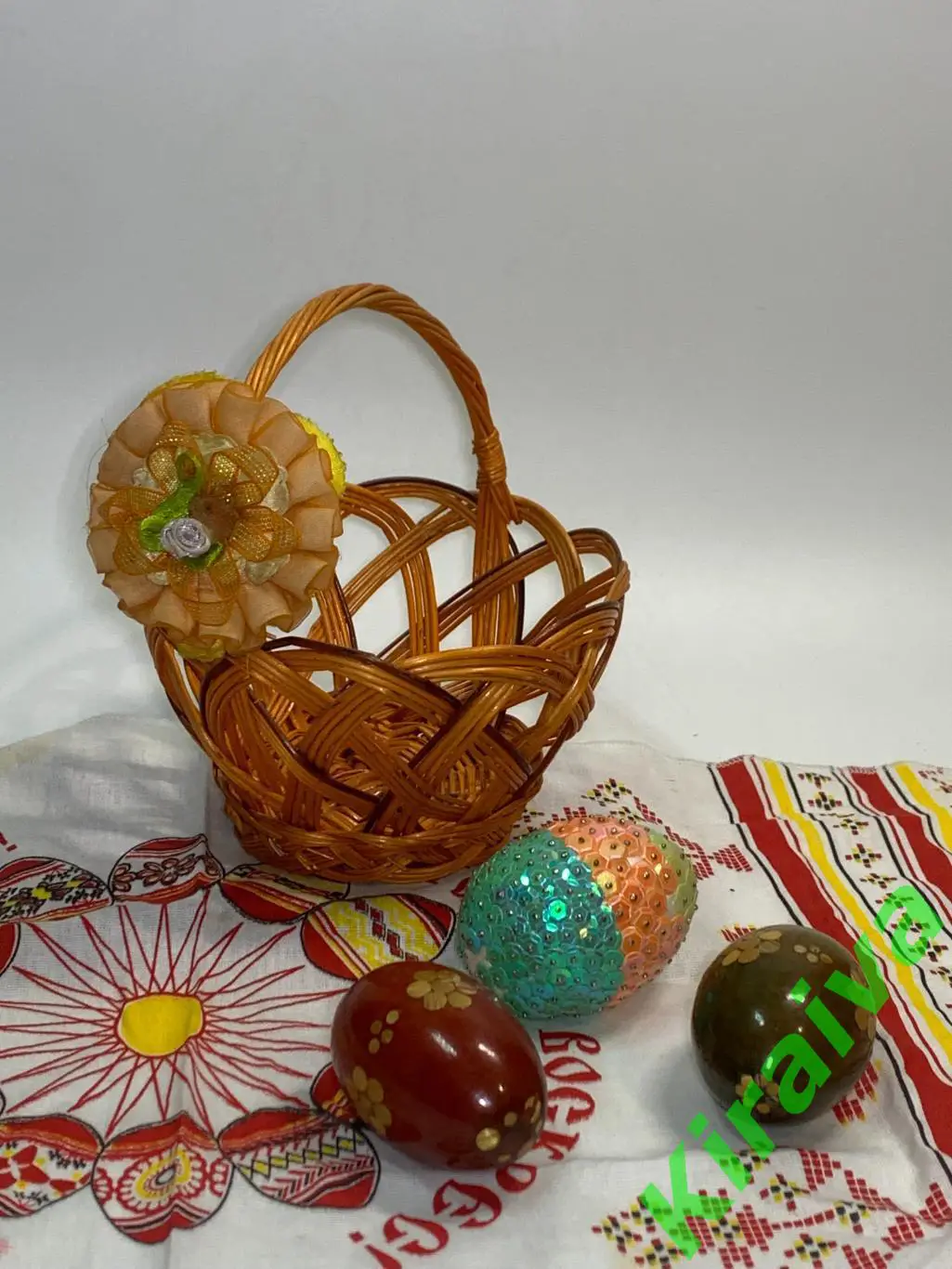 Плетеная корзинка круглая ажурная из лозы маленькая детская 13,5 х15 см Н1857 дл 1