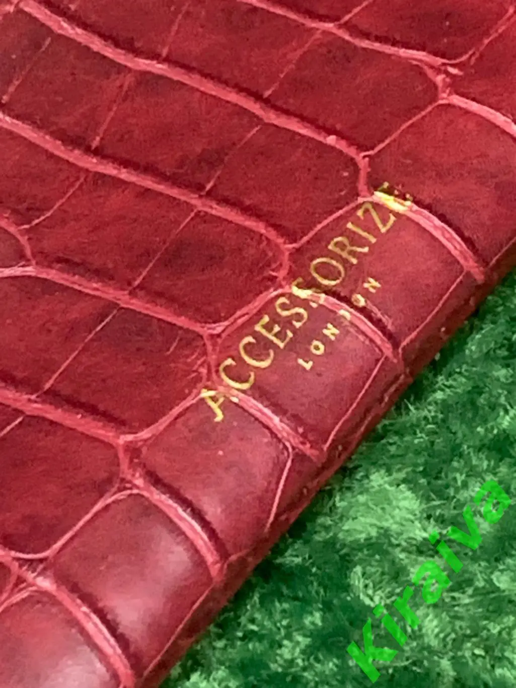 Женский клатч - кошелек для телефона 22х9 см тиснение под крокодила бордовый Н18 2