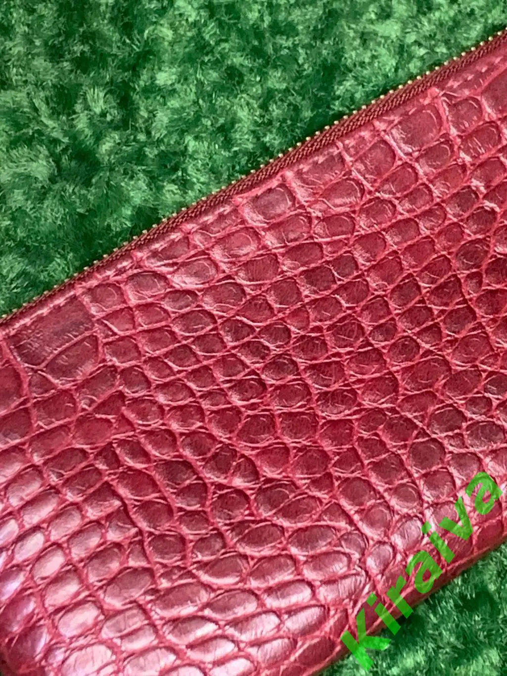 Женский клатч - кошелек для телефона 22х9 см тиснение под крокодила бордовый Н18 4