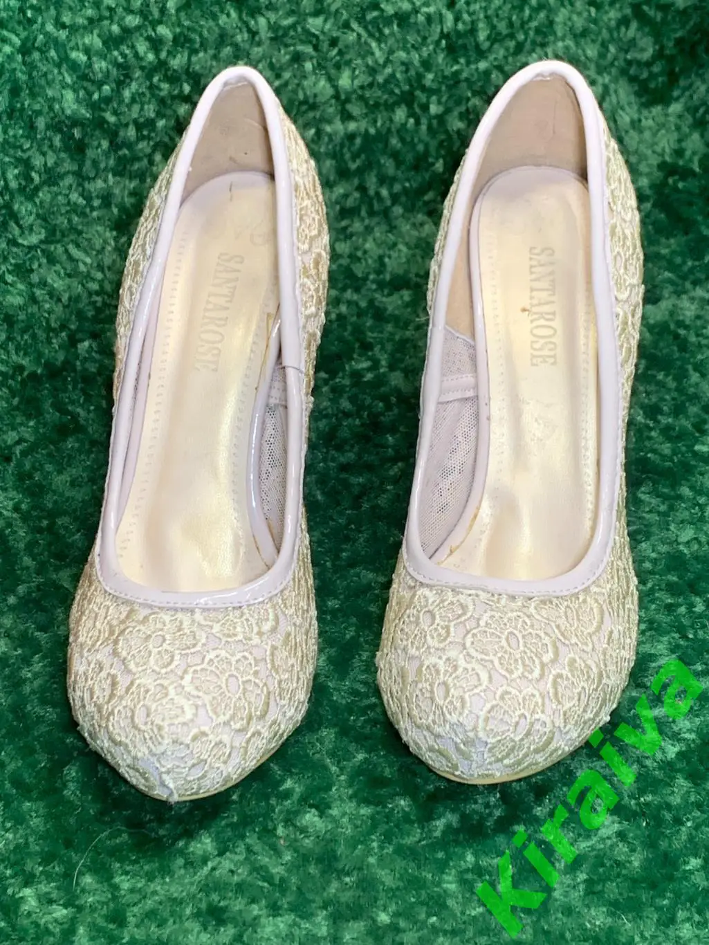 Женские туфли Santarose праздничные гипюровые, кружево цвета шампань 36,5–37 (24 3