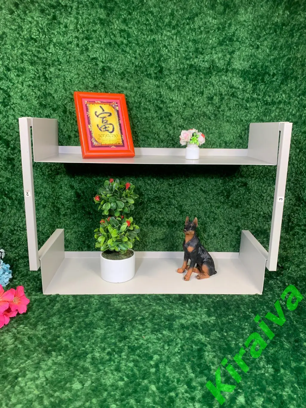 Полка настенная JYSK Assens, 45x32x17 см, сталь, светло-серый б/у Н1869Компакт