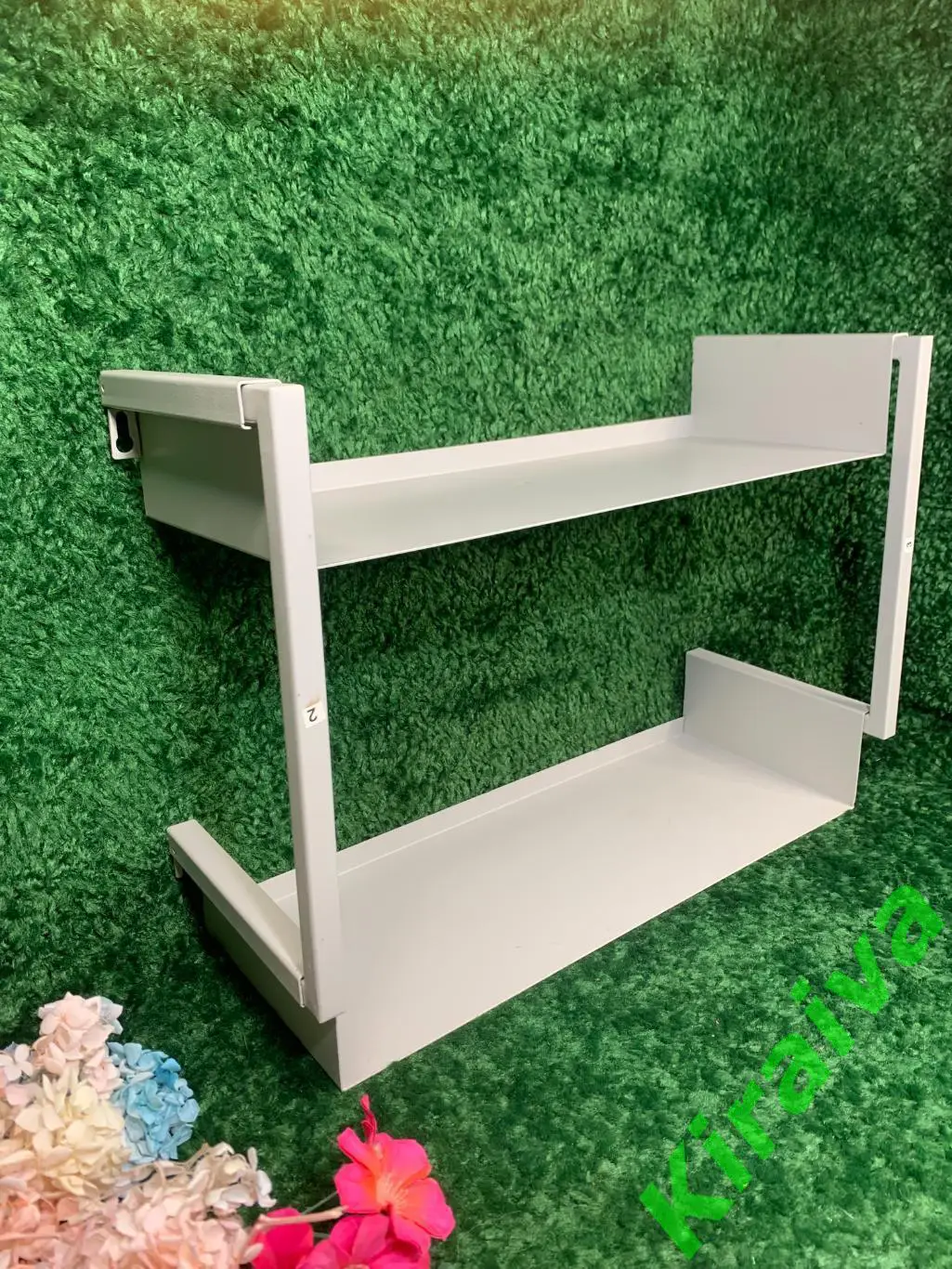 Полка настенная JYSK Assens, 45x32x17 см, сталь, светло-серый б/у Н1869Компакт 3