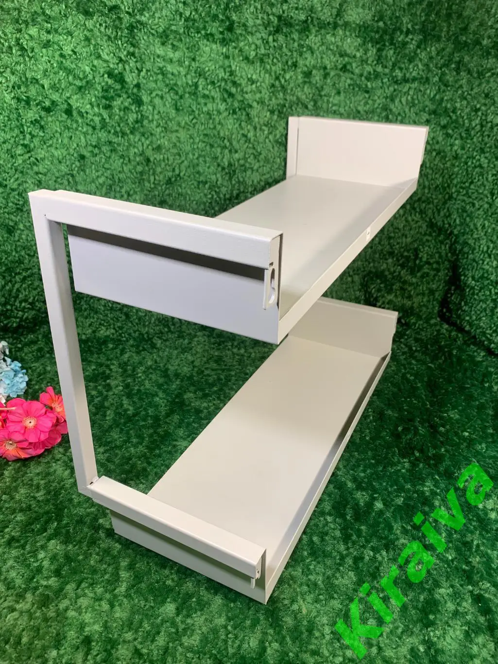 Полка настенная JYSK Assens, 45x32x17 см, сталь, светло-серый б/у Н1869Компакт 4