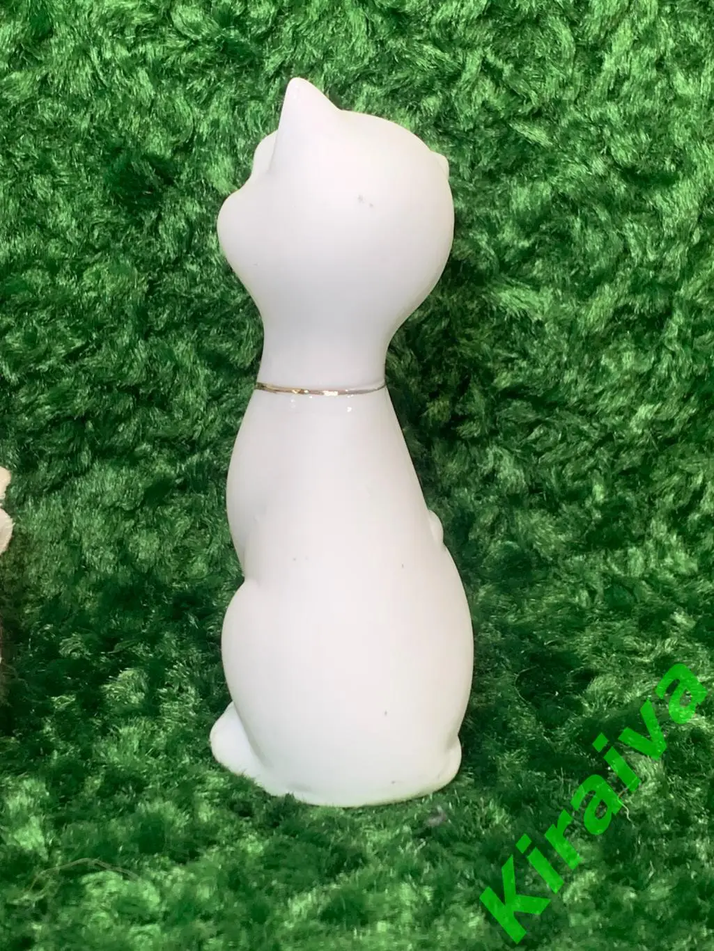 Фигурка кошечка белая с позолотой Декоративная статуэтка кошка фарфор 12см Н1874 4