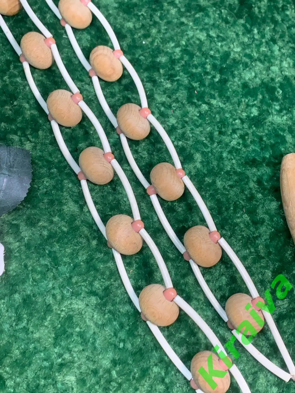 Массажер деревянный ленточно-роликовый для спины ног тела 135 см. Н7921 советски 6