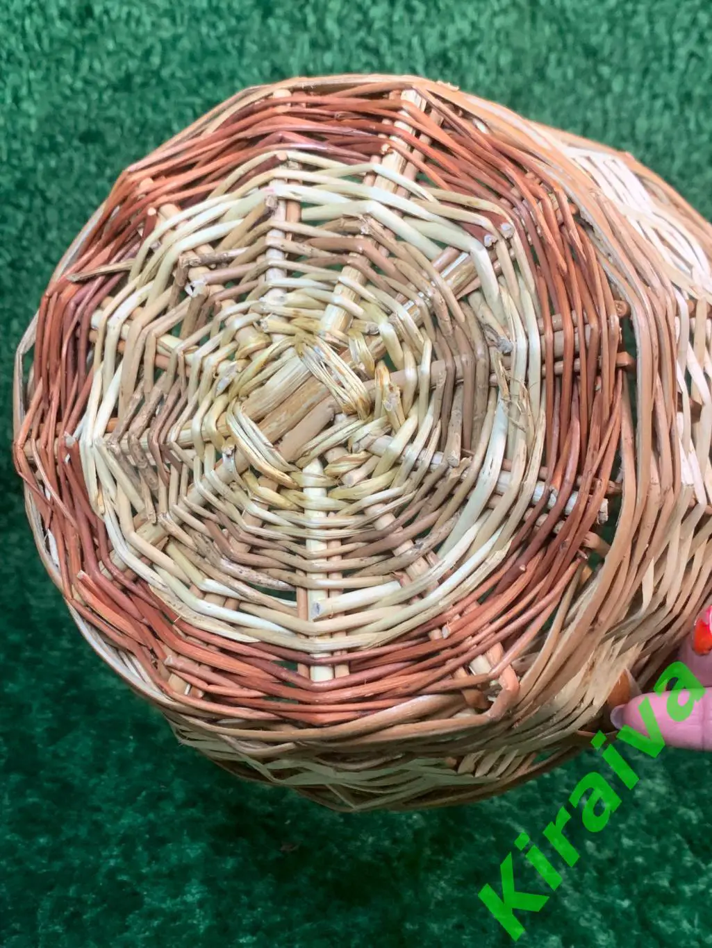 Плетеная корзина круглая из лозы высота сручкой 22х27 см Н1876 подарочнаяПлетё 7