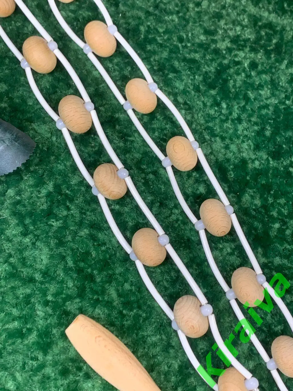 Массажер деревянный ленточно-роликовый для спины ног тела 138 см. Н7924 советски 2