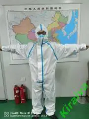 Комбинезон био защитный стерильный с капюшоном на молнии белый размер XXL Н1890