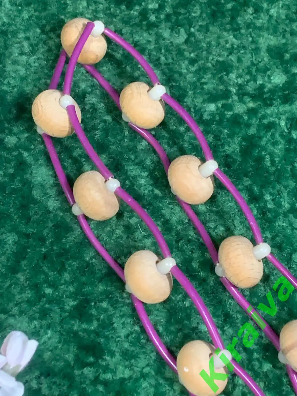 Массажер деревянный ленточно-роликовый для спины ног тела 126 см. Н7926 советски 1