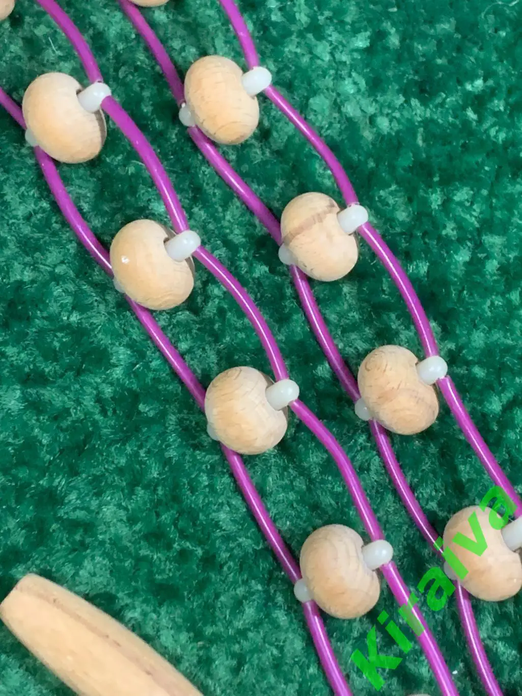 Массажер деревянный ленточно-роликовый для спины ног тела 126 см. Н7926 советски 2