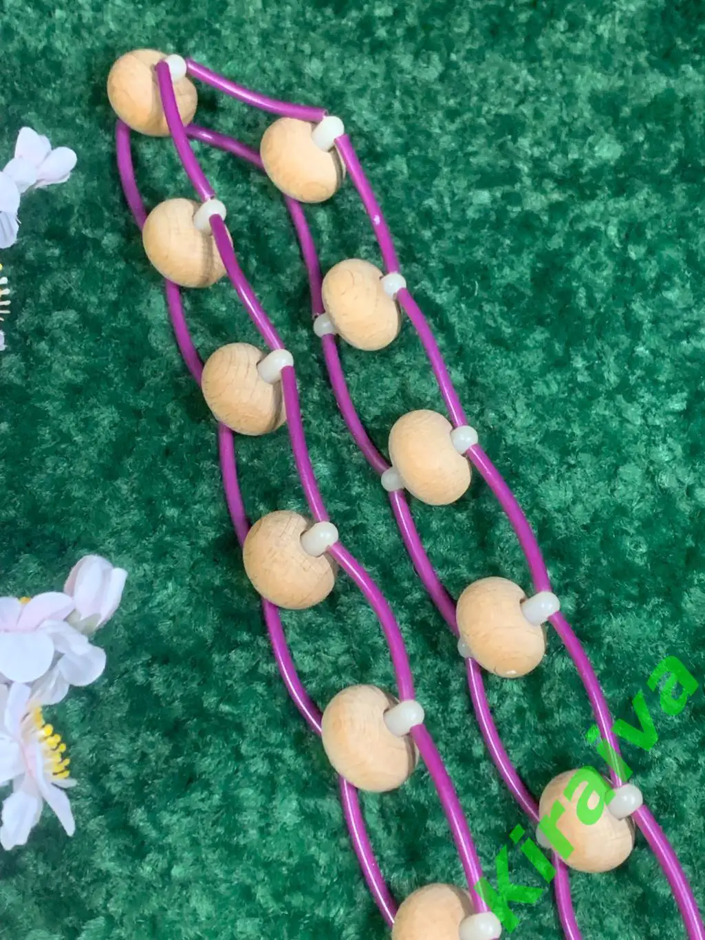 Массажер деревянный ленточно-роликовый для спины ног тела 126 см. Н7926 советски 5