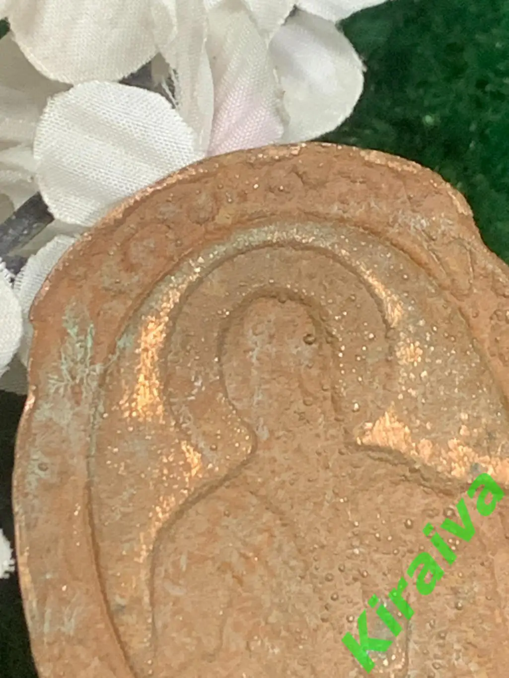 Старинный медный образок XIX Накладка на Библию Евангелист Лука Н1249 3