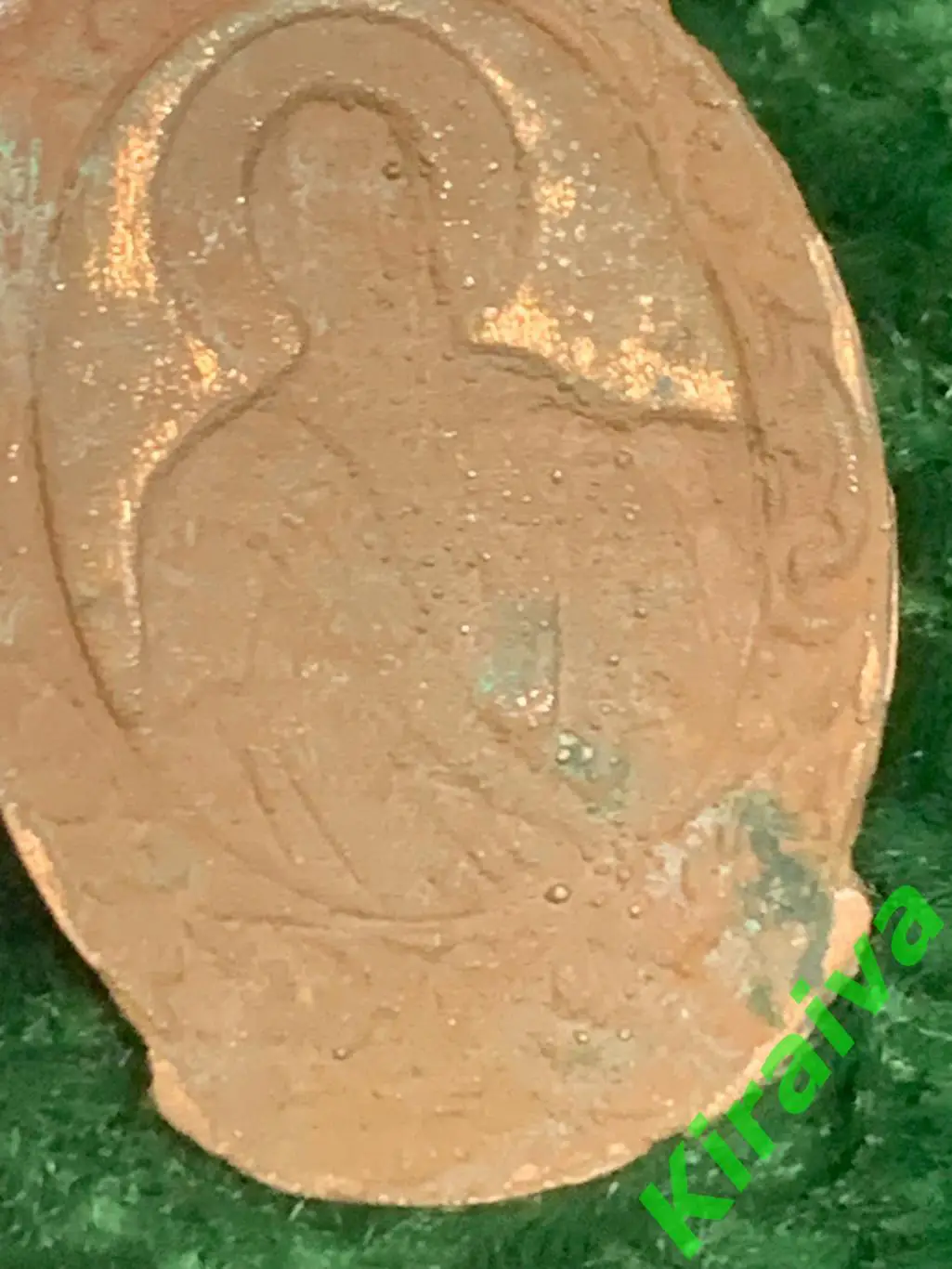 Старинный медный образок XIX Накладка на Библию Евангелист Лука Н1249 4