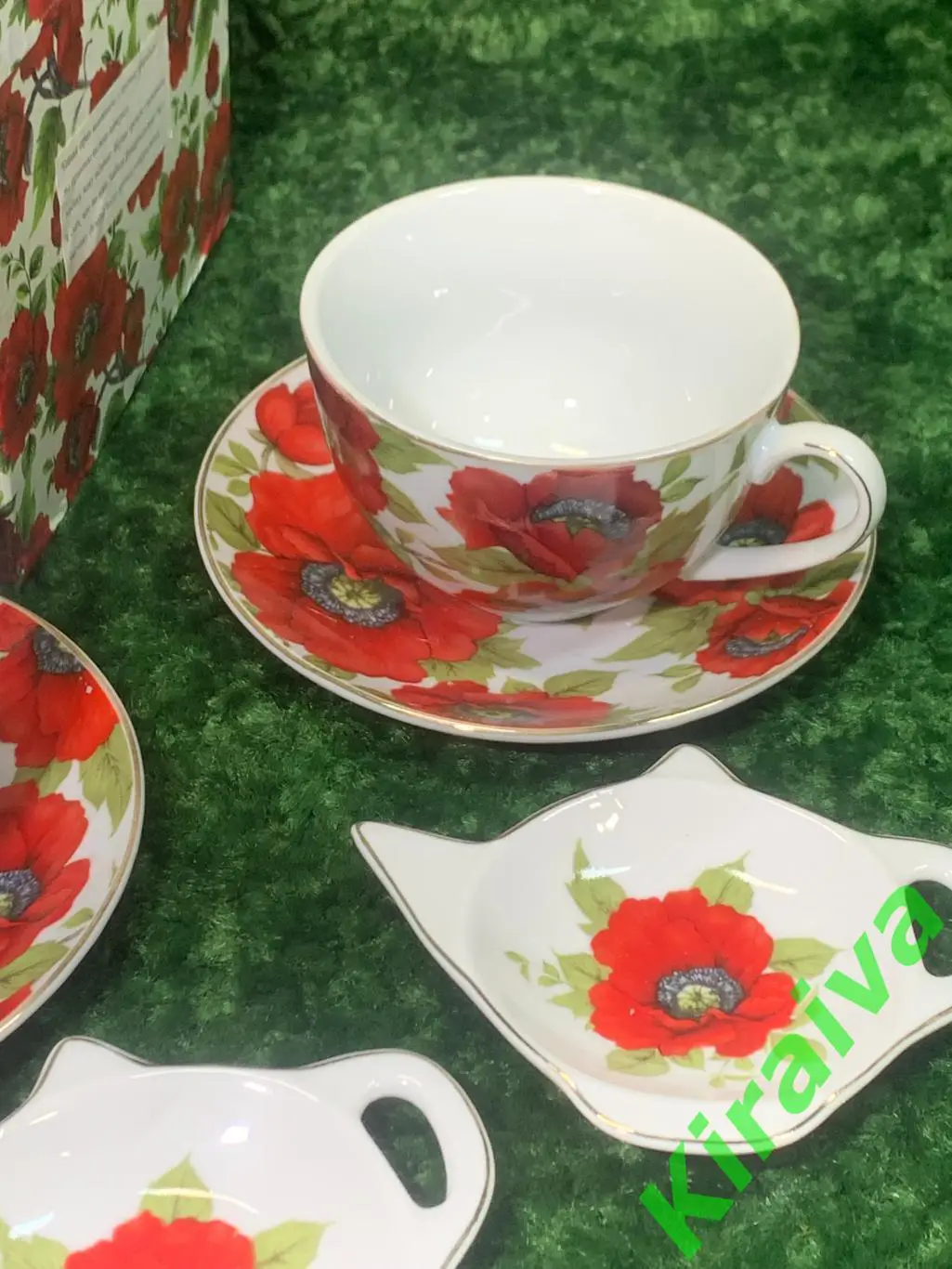 Подарочный чайный набор на 2 персоны с маками (6 предметов) ТМ Ideal&k Н4993Из 1